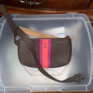 Michael Kors Brown Bag with Pink and Purple Accent